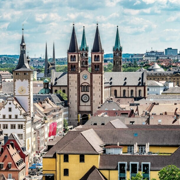 Luftaufnahme historische Altstadt Würzburg