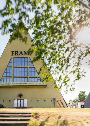Dreieckiges Gebäude des Fram Museums in Oslo