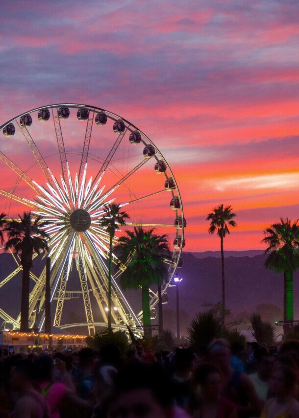 Ein Riesenrad auf dem Festival Coachella in Kalifornien.