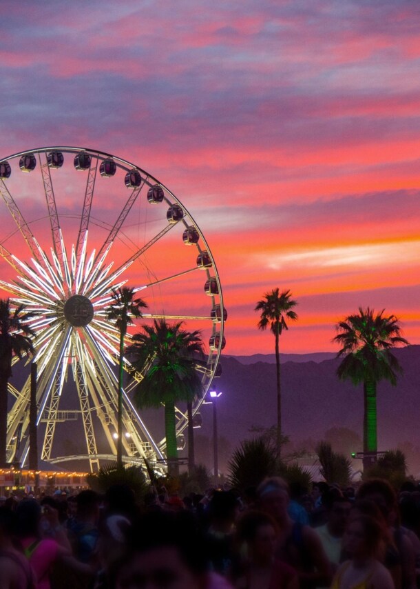 Ein Riesenrad auf dem Festival Coachella in Kalifornien.