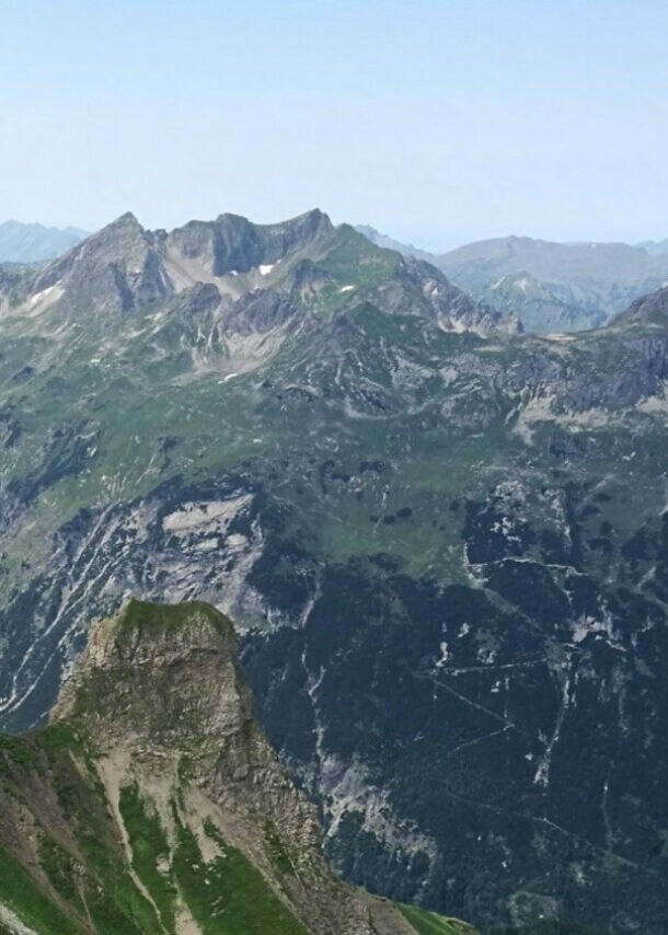 Panoramaaufnahme des Mindelheimer Klettersteigs.