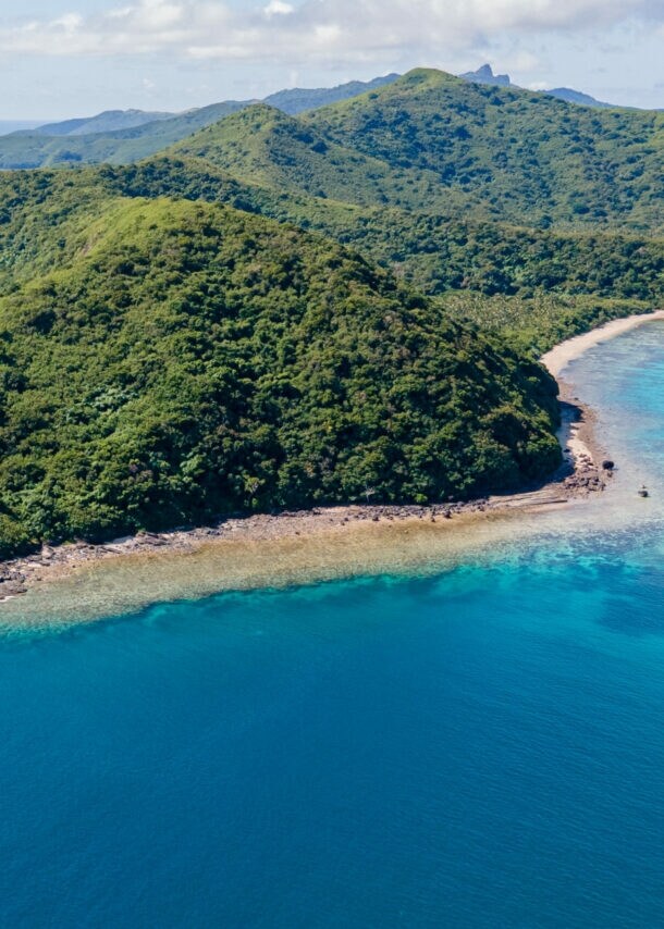 Luftaufnahme der Inselgruppe Yasawa Islands der Fidschi-Inseln.