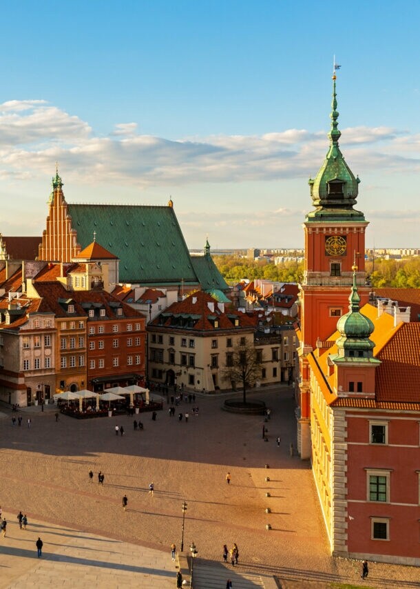 Blick auf das Warschauer Königsschloss und die Altstadt.