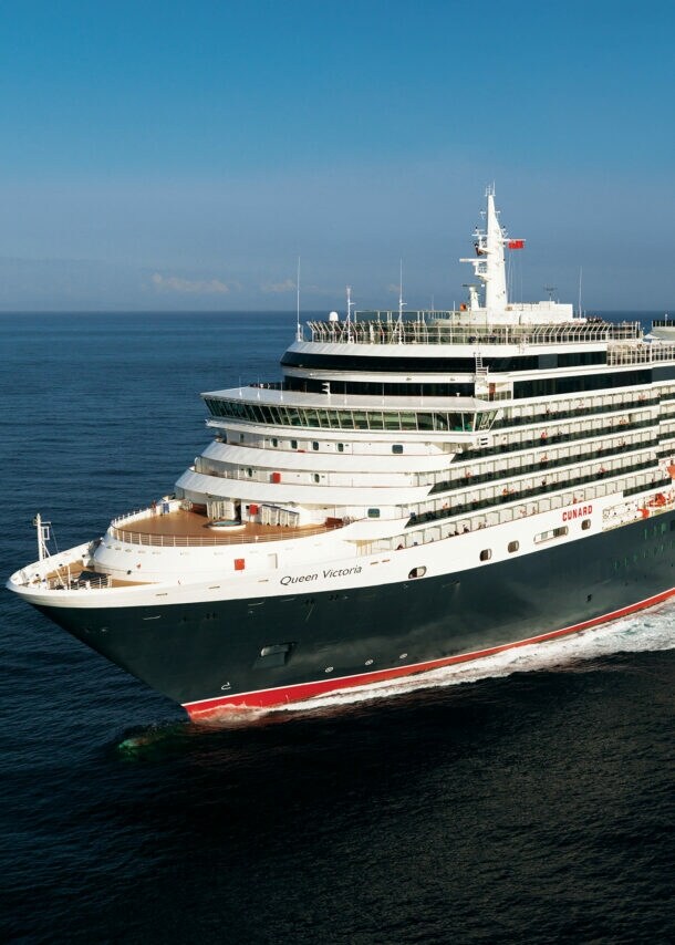 Ein Kreuzfahrtschiff auf dem Meer.