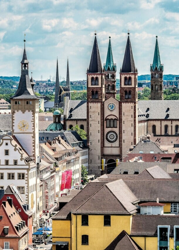 Luftaufnahme historische Altstadt Würzburg