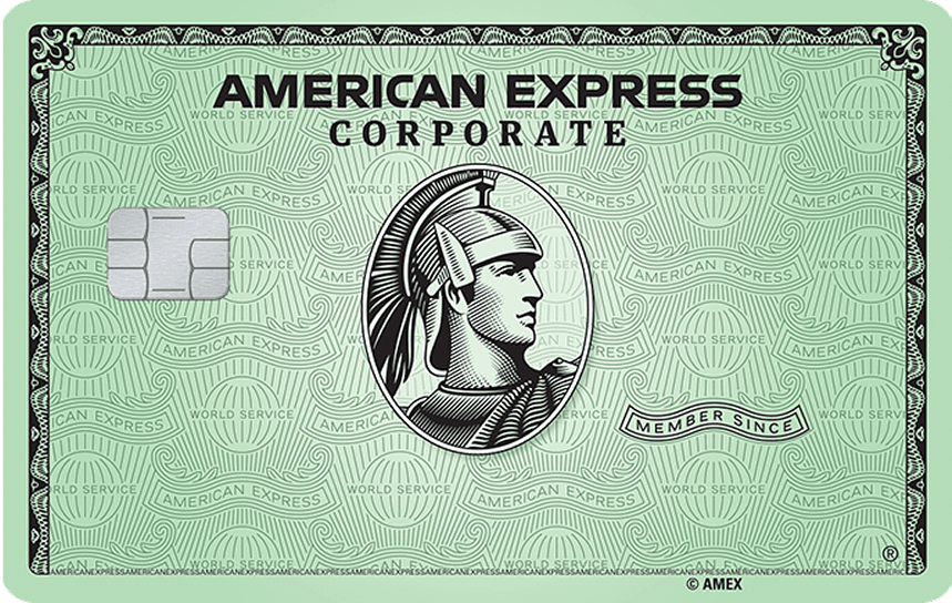Die zentrale Einkaufskarte von American Express in Grün