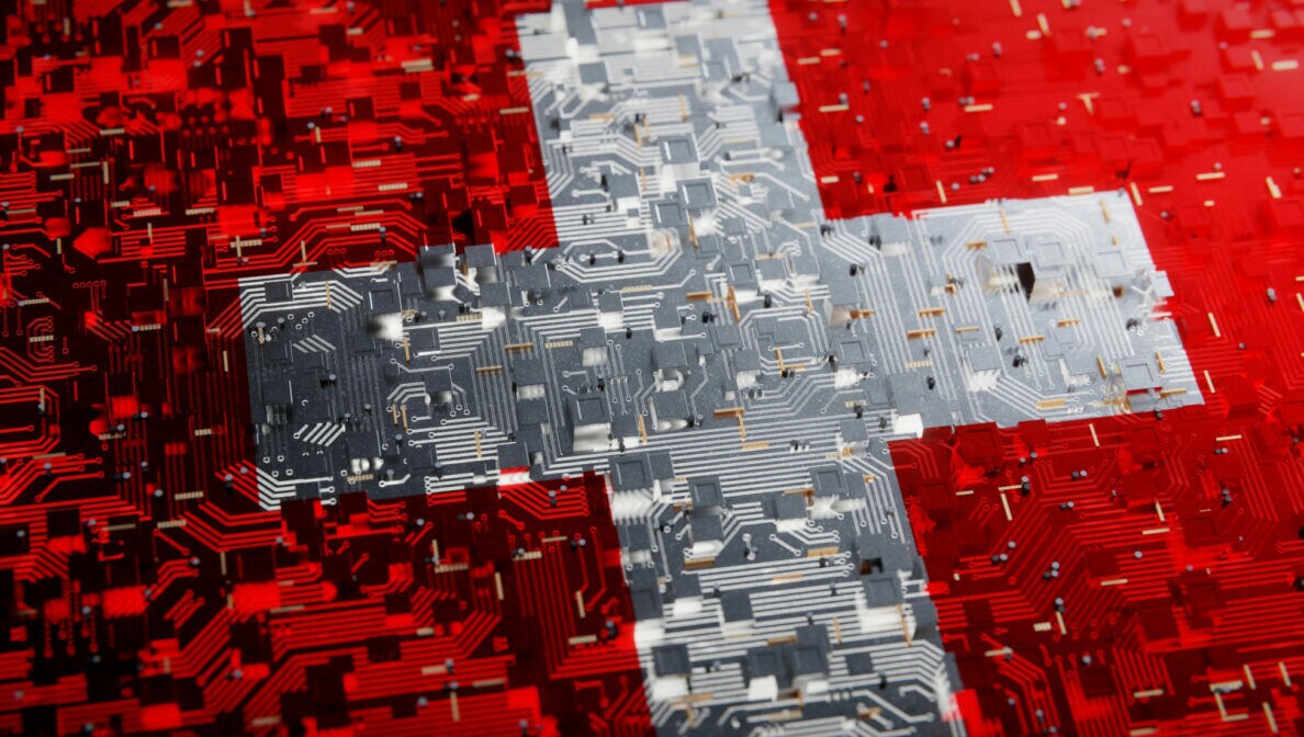 Ein 3D-Rendering der Schweizer Nationalflagge