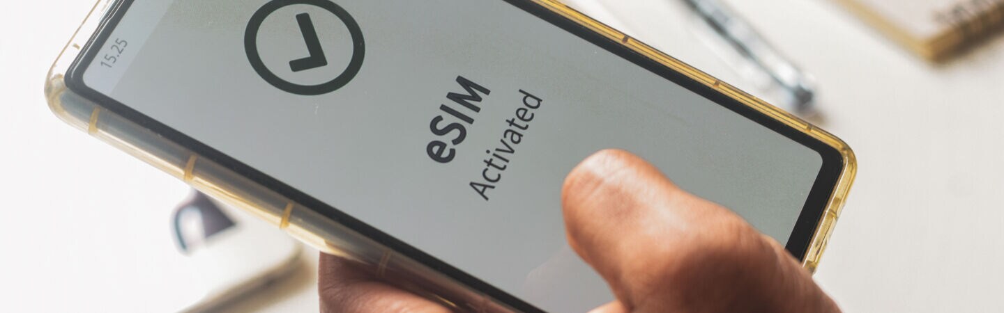 Handy auf dem erfolgreich eine ESim aktiviert wurde