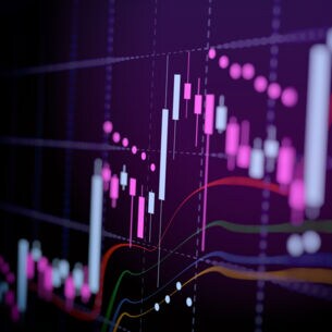 Grafische Darstellung von Aktienkursen.