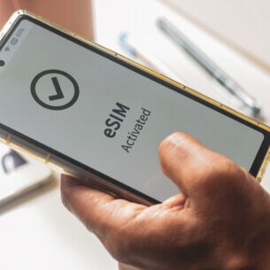 Handy auf dem erfolgreich eine ESim aktiviert wurde