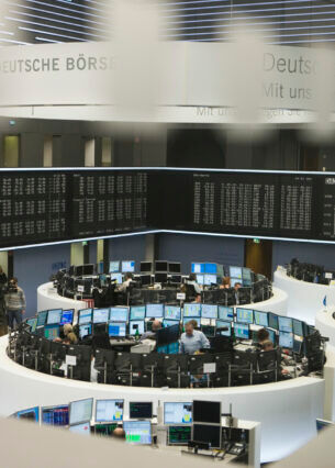 Blick aufs Parkett der Deutschen Börse in Frankfurt am Main