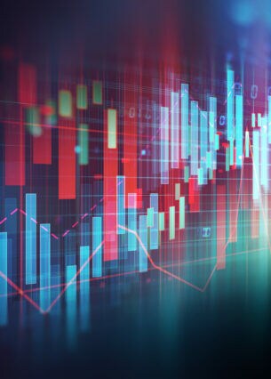 Grafische Darstellung von Aktienkursen.