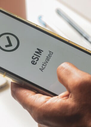 Handy auf dem erfolgreich eine ESim aktiviert wurde