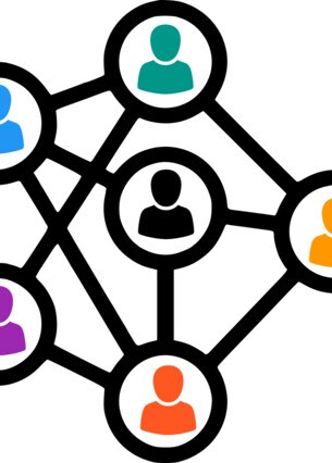 Illustration aus sinnbildchen Unternehmen, die miteinander verknüpft sind