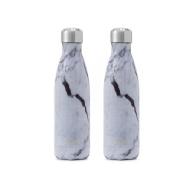 linkToText Swell White Marble Stainless Steel Water Bottle 500 ml - Set of 2 detailsPageText