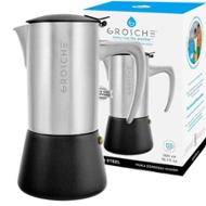 linkToText Grosche 6 Cup Milano Brushed Stainless Steel Stovetop Espresso Maker detailsPageText