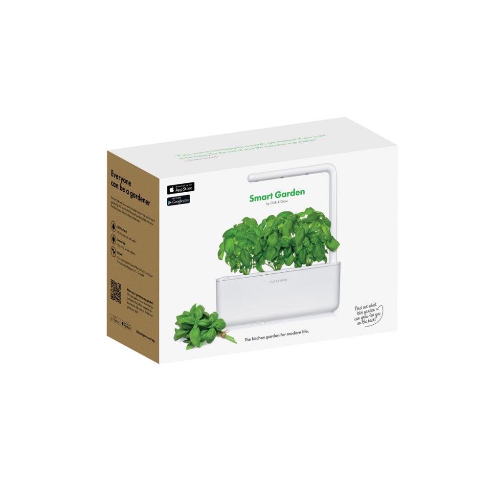 Click and Grow Smart Indoor Garden with Basil Seed Capsule Refill - 3 Pack (White)