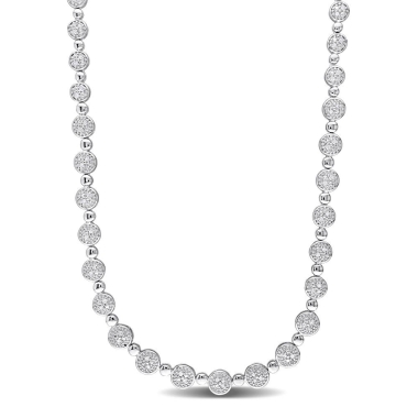 Delmar Jewelry Diamond Tennis Necklace (Silver)