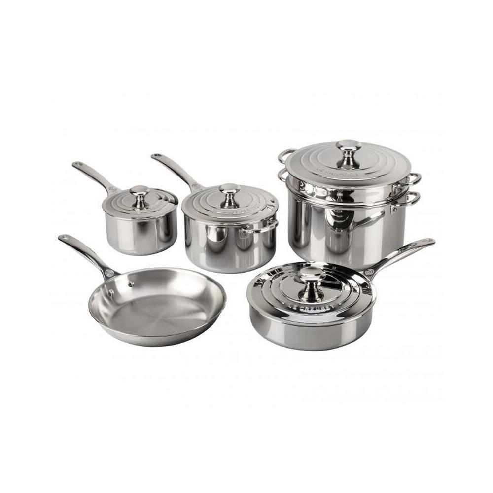 Le Creuset 10-Piece Stainless Steel Cookware Set