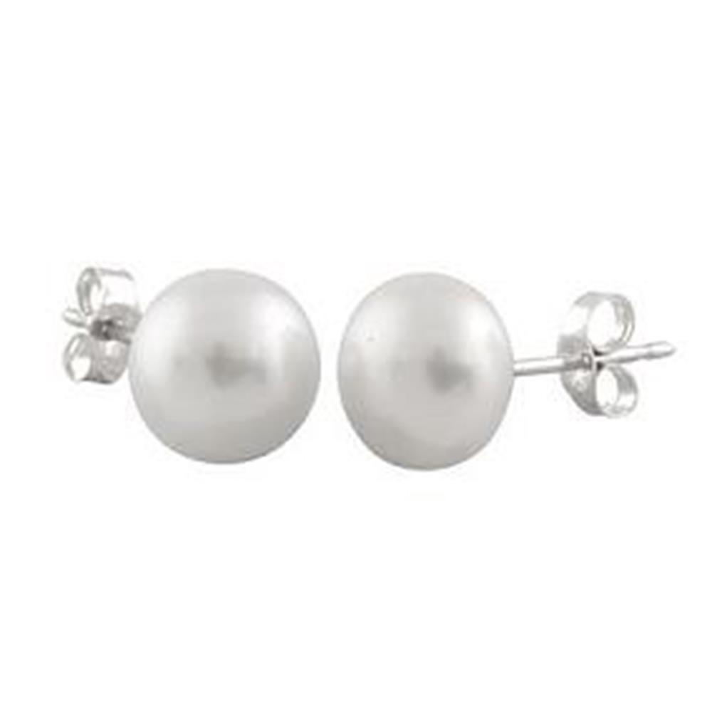Bella Pearls 7-8mm Freshwater Pearl 18” Necklace With Matching Stud Earrings (White)