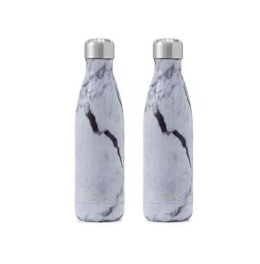 S'well White Marble Stainless Steel Water Bottle 500 ml - Set of 2