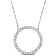 linkToText Delmar Jewelry Open Circle Pendant with Chain (White Topaz) detailsPageText