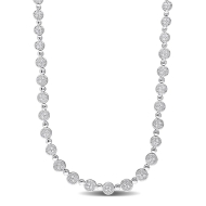 linkToText Delmar Jewelry Diamond Tennis Necklace (Silver) detailsPageText