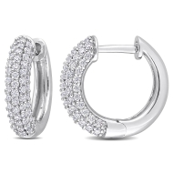 linkToText Delmar Jewelry 5/8 CT Moissanite Hoop Earrings (Silver) detailsPageText