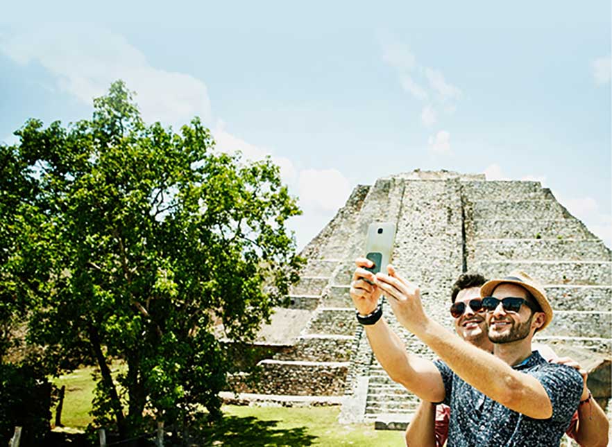 men taking a selfish