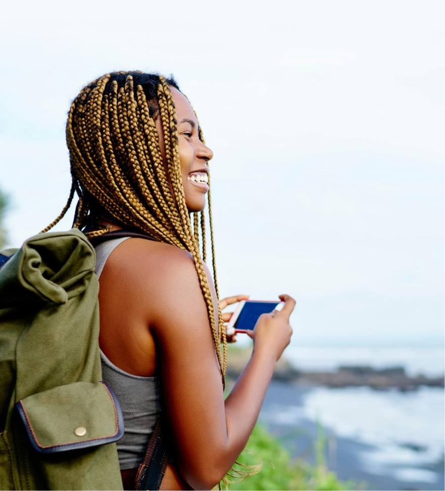 woman taking picture with a cellphone