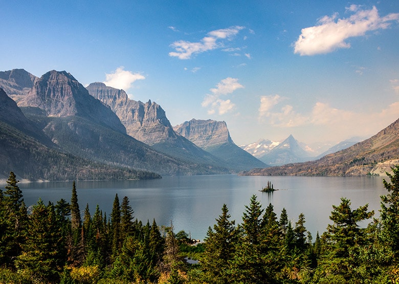 Glacier National Park, a 1,583-sq.-mi. area in Montana's Rocky Mountains with over 700 miles of hiking trails