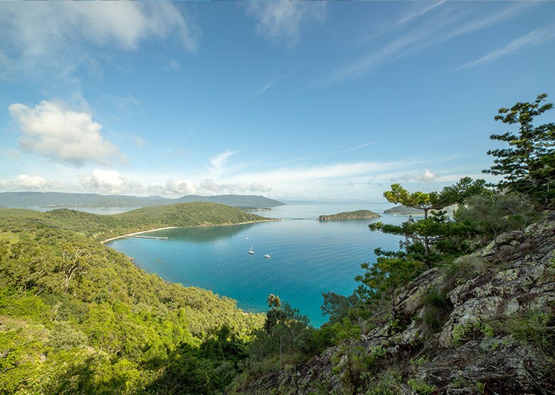 An aerial view of of The Whitsundays