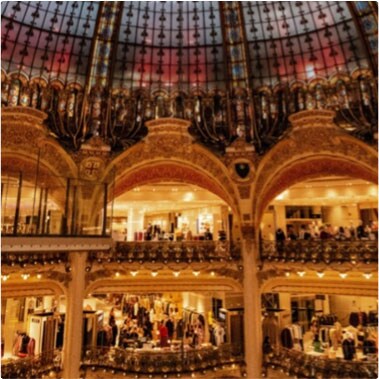 Explore the Galeries Lafayette, making sure to visit the rooftop for exquisite views of the “City of Light.”