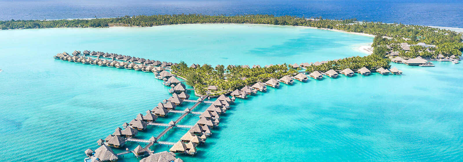 Aerial view of The St. Regis Bora Bora Resort