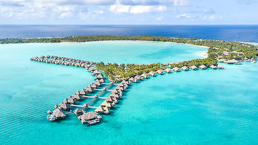Aerial view of The St. Regis Bora Bora Resort