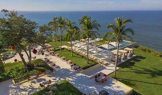 Aerial View of Cello Terrace and Reflections Pool