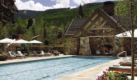 Summer in Vail is an incredible time to visit the Colorado Rockies. Our year-round, outdoor pool offers gorgeous views of Vail Mountain. 
