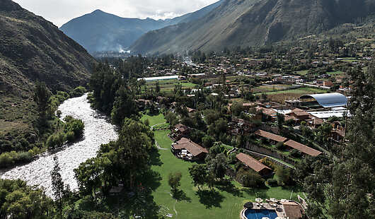 Aerial View of Rio Sagrado, A Belmond Hotel, Sacred Valley