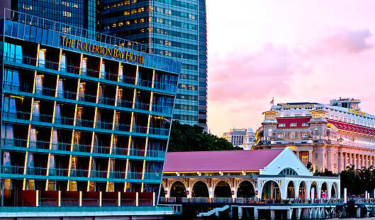 Waterfront view of The Fullerton Bay Hotel Singapore