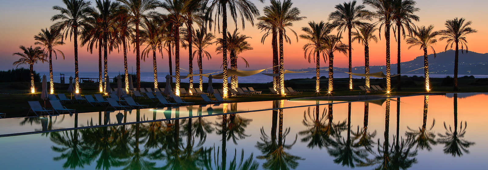 Pool in front of the Mediterranean Sea