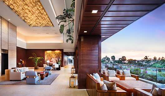 The lobby is inviting and opens up to magnificent views.