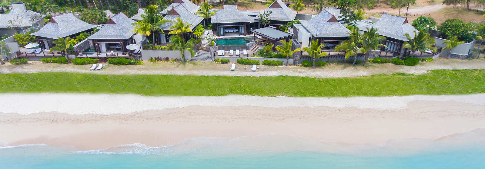 Aerial View of Grand Beachfront Villa