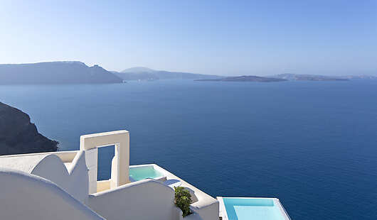 Aerial View of Canaves Oia Suites
