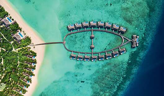 Water villas, houses and residences at Velaa Private Island.