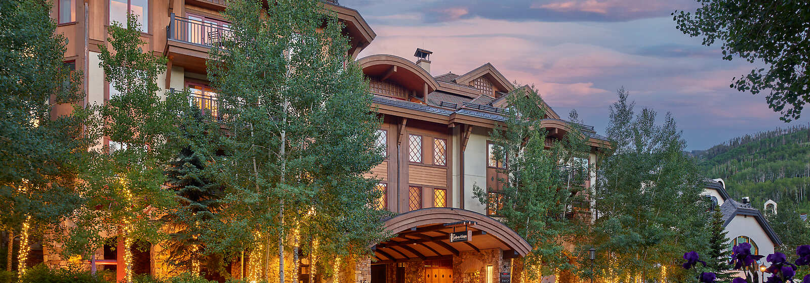 The Sebastian - Vail on a beautiful Colorado summer evening.
