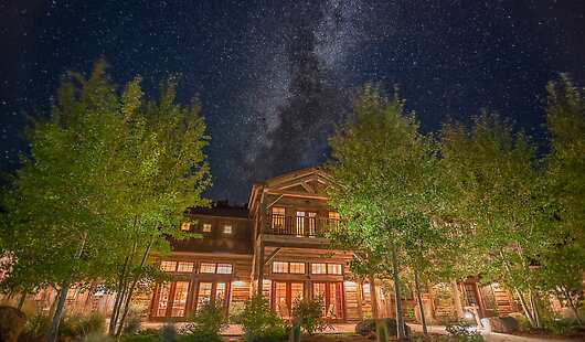 The Granite Lodge under the Montana night sky