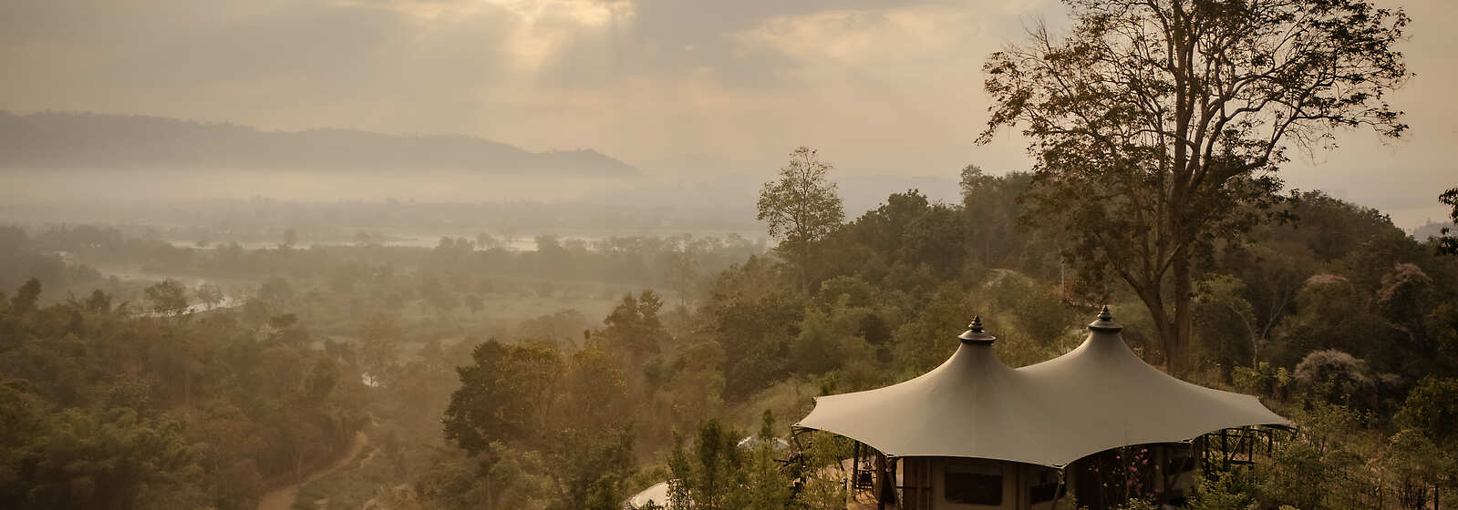 Aerial View of Mekong Explorer Tent