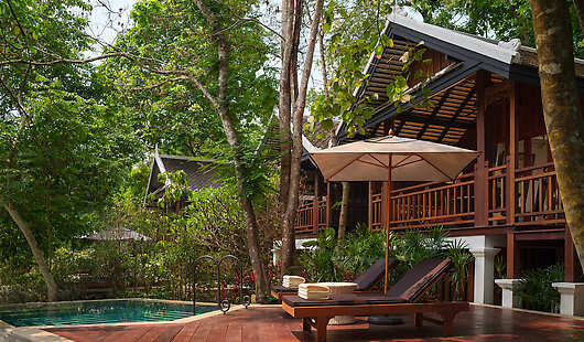 Waterfall Pool Villa Terrace and Private Pool