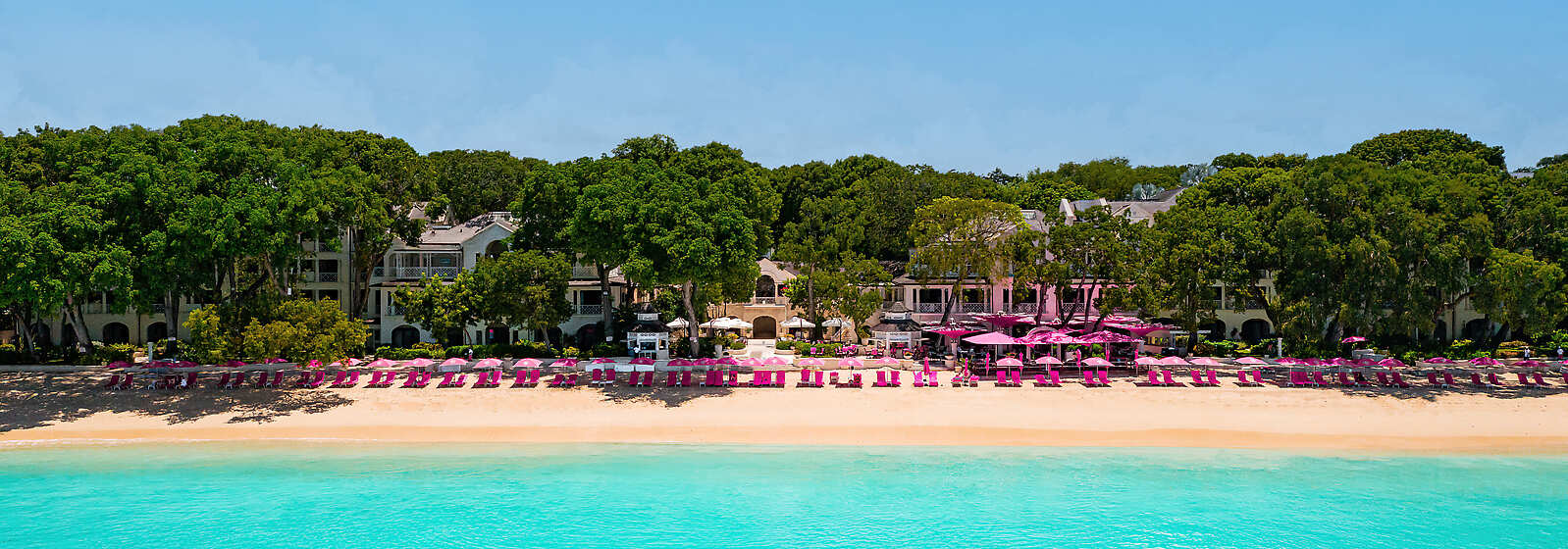 View of Sandy Lane and its White Coral Sand Beach from the Water 