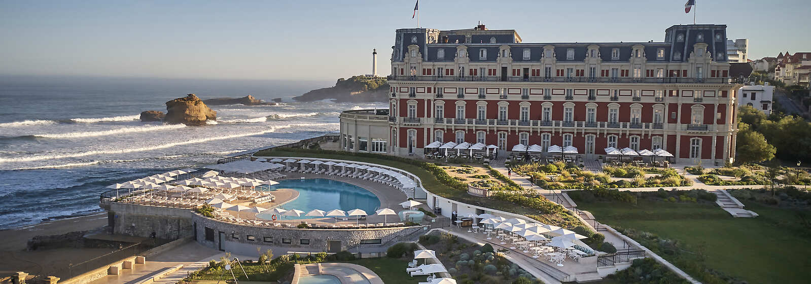 The Hôtel du Palais is located right on the main beach of Biarritz